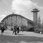 837227 Gezicht op het ontvangstgebouw van Diergaarde Blijdorp te Rotterdam.